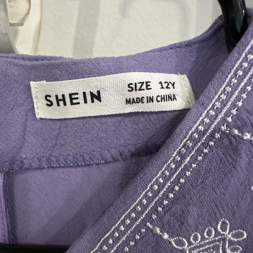 SHEIN Purple Embroidered Dress - Picture 3 of 3